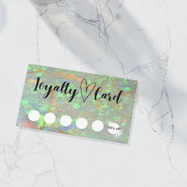 Tarjeta de fidelidad de cliente de Opal verde mode