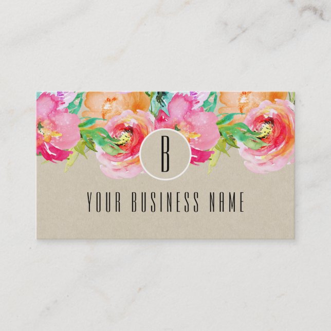 Tarjeta de fidelidad de cliente floral moderna (Anverso)