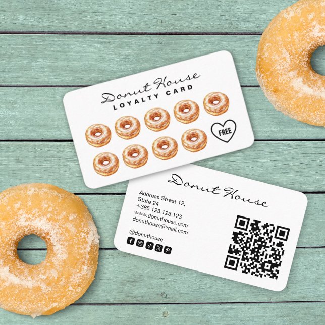 Tarjeta de fidelidad de código QR de Donut Shop (Subido por el creador)