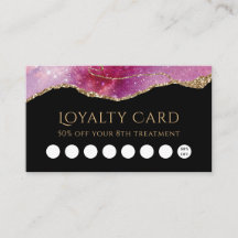 tarjeta de fidelidad de color rosa brillante