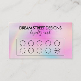 Tarjeta de fidelidad de desplazamiento de color pe