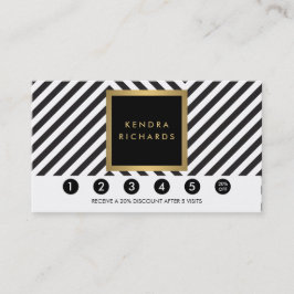 Tarjeta de fidelidad de gafas de patrón negro y bl