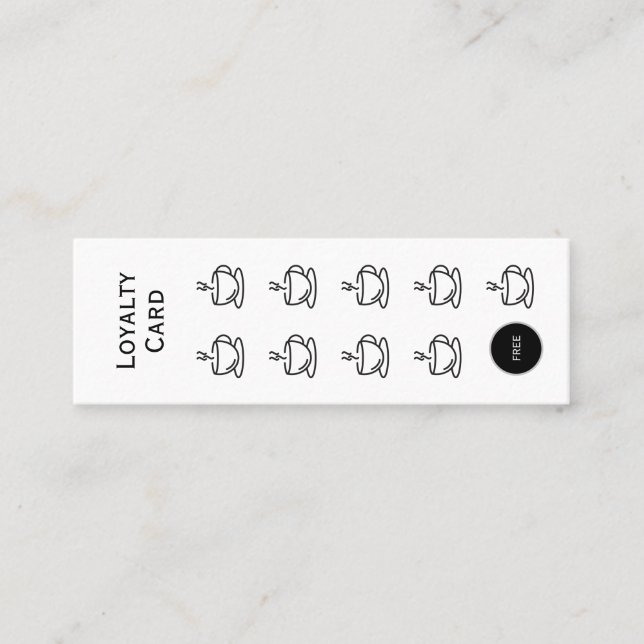 Tarjeta de fidelidad de la copa de café, sencillo  (Anverso)