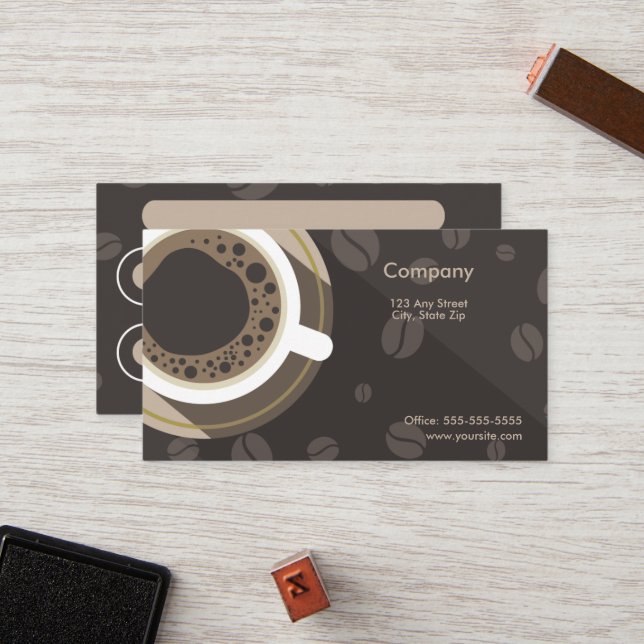 Tarjeta de fidelidad de la tienda de café oscuro (Anverso/Reverso In Situ)
