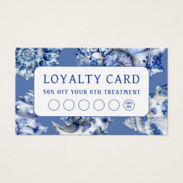 Tarjeta de fidelidad de las conchas azules del océ