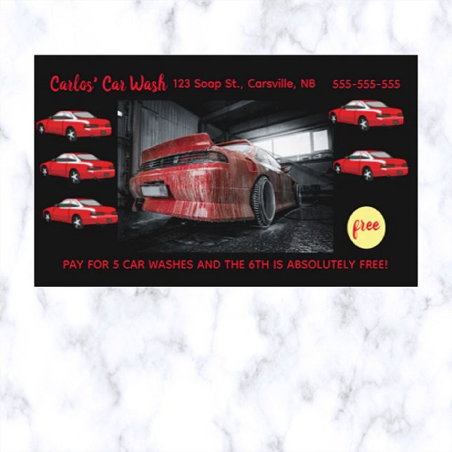 Tarjeta de fidelidad de lavado de coches editable (Subido por el creador)