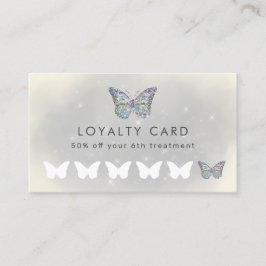 tarjeta de fidelidad de mariposa gris fino