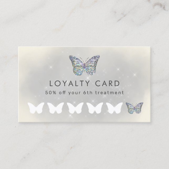 tarjeta de fidelidad de mariposa gris fino (Anverso)