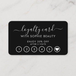 Tarjeta de fidelidad de monograma del salón blanco