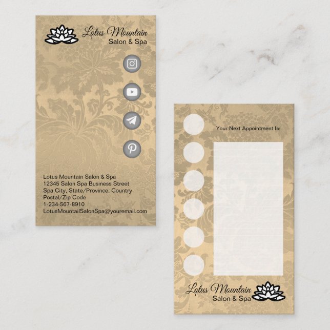 Tarjeta de fidelidad de negocios de personalizable (Anverso / Reverso)