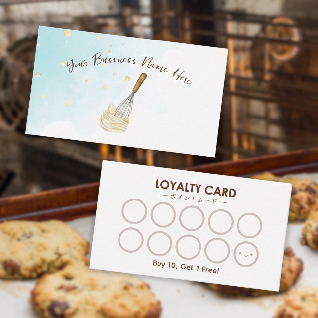 Tarjeta de fidelidad de panadería Baking Whisk Blu (Subido por el creador)