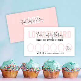 Tarjeta de fidelidad de panadería Cupakes Guión mo