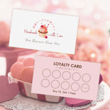 Tarjeta de fidelidad de panadería Cupcake Cherry R