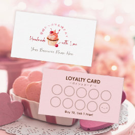 Tarjeta de fidelidad de panadería Cupcake Cherry R