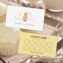 Tarjeta de fidelidad de panadería Cupcake Naranja
