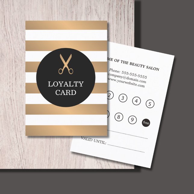 Tarjeta de fidelidad de pelo gris trendy Faux Gold (Subido por el creador)