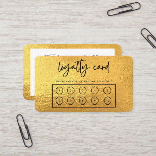 Tarjeta de fidelidad de Personalizado de oro