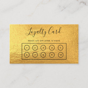 Tarjeta de fidelidad de Personalizado de oro