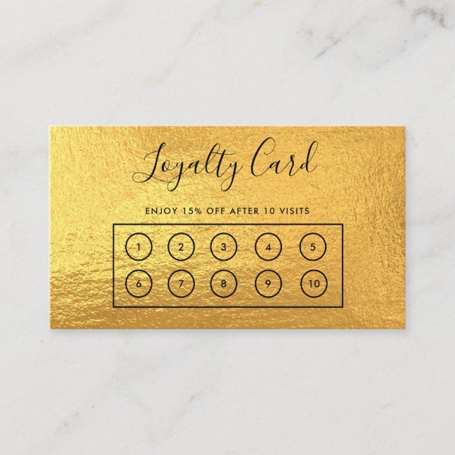 Tarjeta de fidelidad de Personalizado de oro (Anverso)