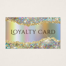 tarjeta de fidelidad de purpurina iridiscente Reli