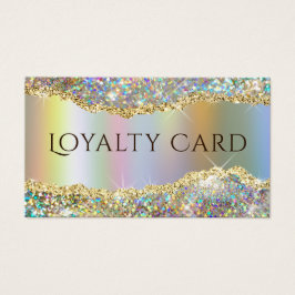 tarjeta de fidelidad de purpurina iridiscente Reli