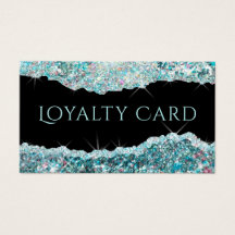 Tarjeta de fidelidad de purpurina irrismo verde az