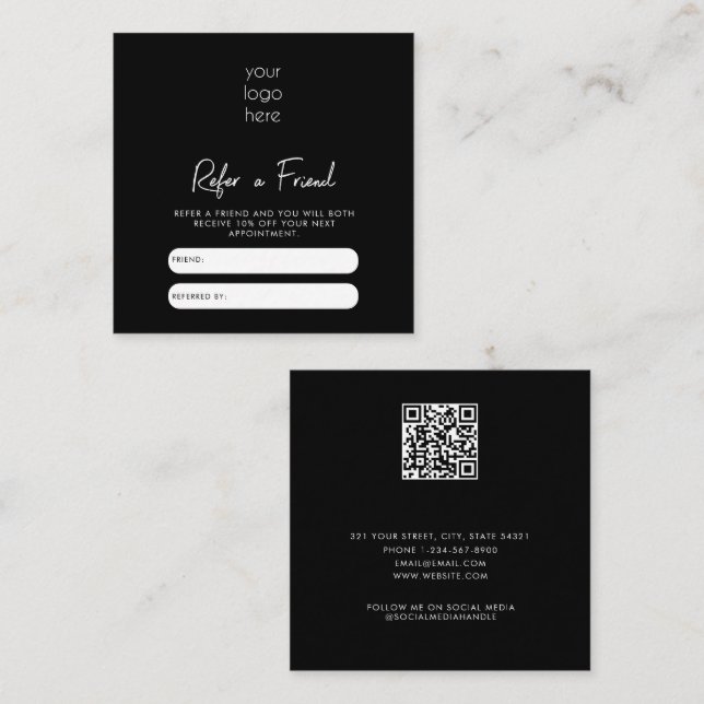 Tarjeta de fidelidad de referencia de amigo para n (Anverso / Reverso)