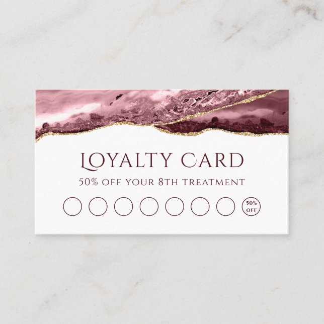 tarjeta de fidelidad de rosa polvoriento Agate (Anverso)