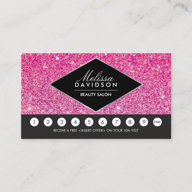 Tarjeta de fidelidad de salón de glamour y Purpuri (Anverso)