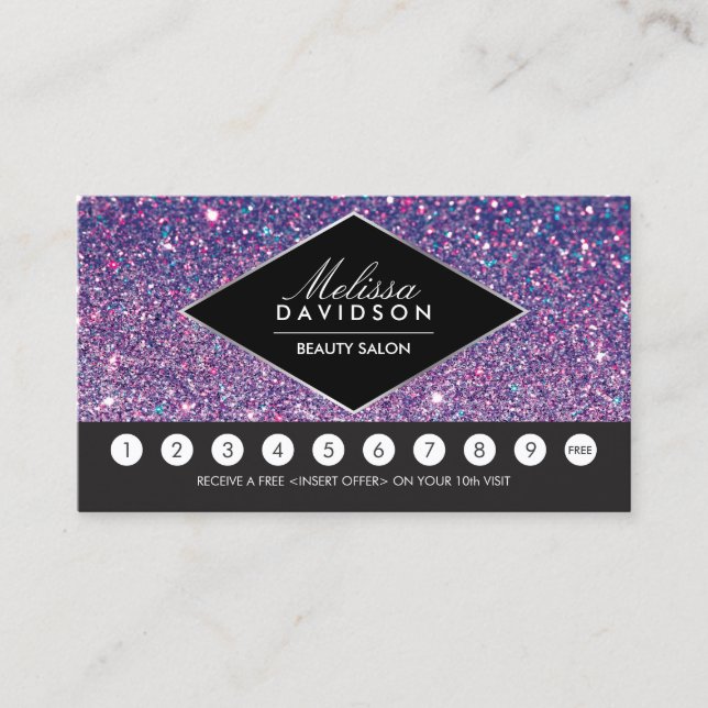 Tarjeta de fidelidad de salón de glamour y Purpuri (Anverso)