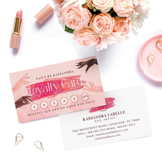 Tarjeta de fidelidad de salón de manicura de arte  (Subido por el creador)