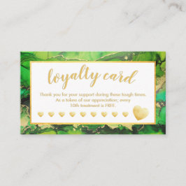 Tarjeta de fidelidad de salón verde y Relieve meta