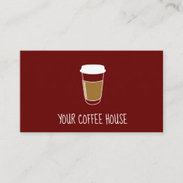 Tarjeta de fidelidad de sello de café rojo maroon