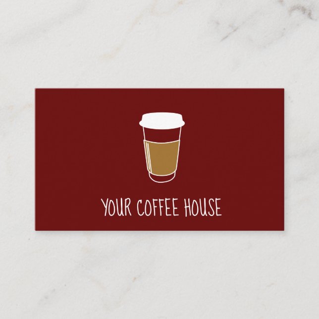Tarjeta de fidelidad de sello de café rojo maroon (Anverso)
