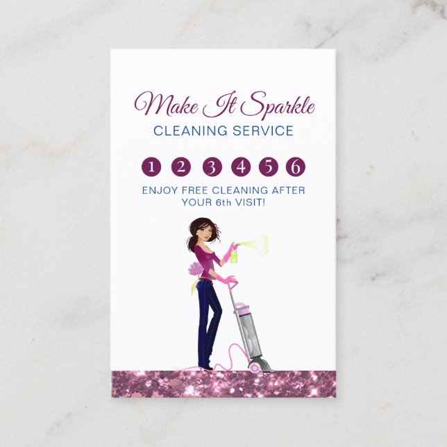 Tarjeta de fidelidad de servicio de limpieza de ra (Anverso)