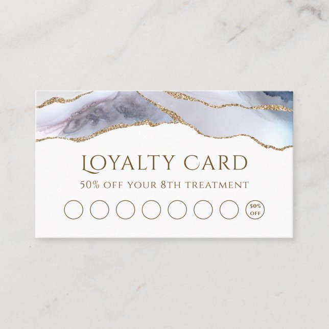Tarjeta de fidelidad de White Blue Agate (Anverso)