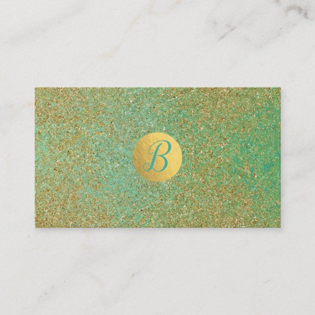 Tarjeta de fidelidad del cliente Aqua Glam, Verde  (Anverso)