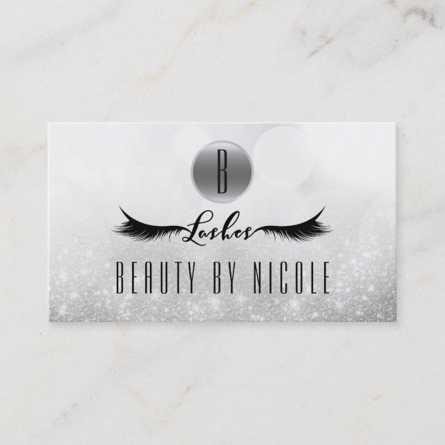 Tarjeta de fidelidad del cliente Eyelashes Silver  (Anverso)