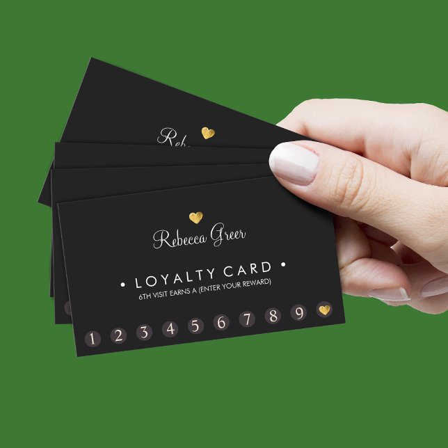 Tarjeta de fidelidad del cliente Gold Heart 10 Pun (Subido por el creador)