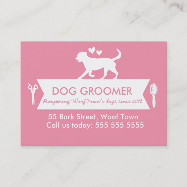 Tarjeta de fidelidad Dog Groomer - Personalizable (Anverso)