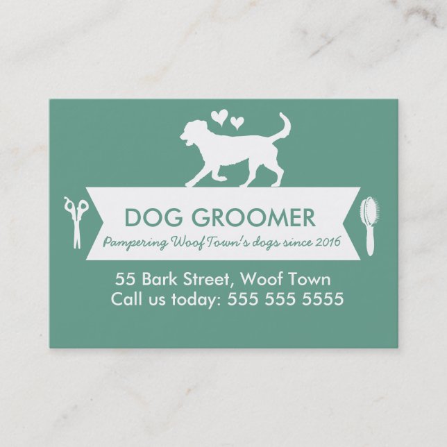 Tarjeta de fidelidad Dog Groomer - Personalizable (Anverso)
