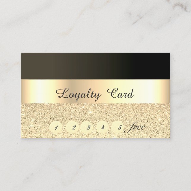 Tarjeta de fidelidad elegante, rayada, negra y Pur (Anverso)