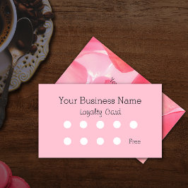 Tarjeta de fidelidad floral suave rosa