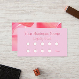 Tarjeta de fidelidad floral suave rosa