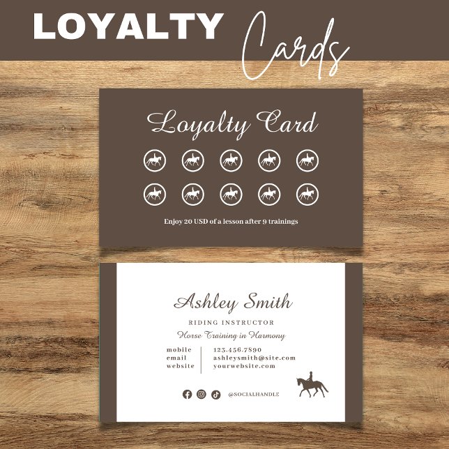 Tarjeta de fidelidad Formación moderna de caballos (Modern Trendy Horse Training Loyalty Card)