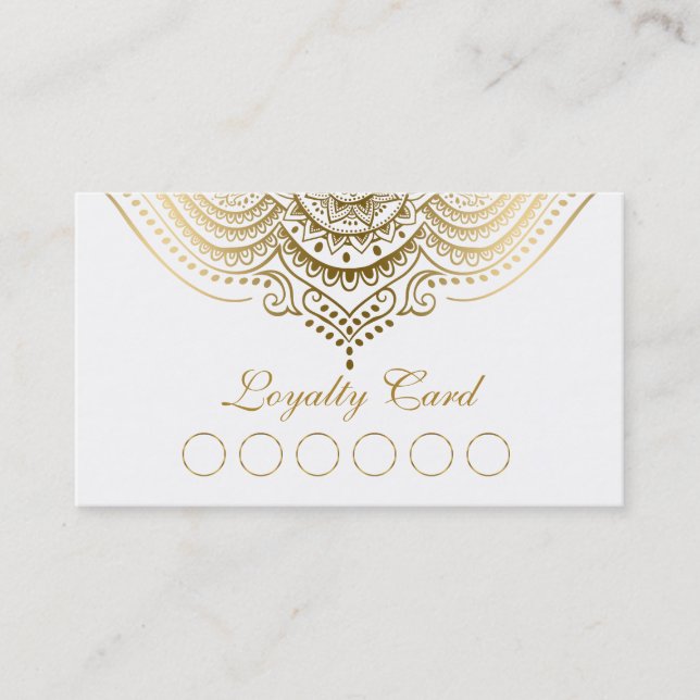 Tarjeta de fidelidad Gold Lace Paisley Mandala (Anverso)