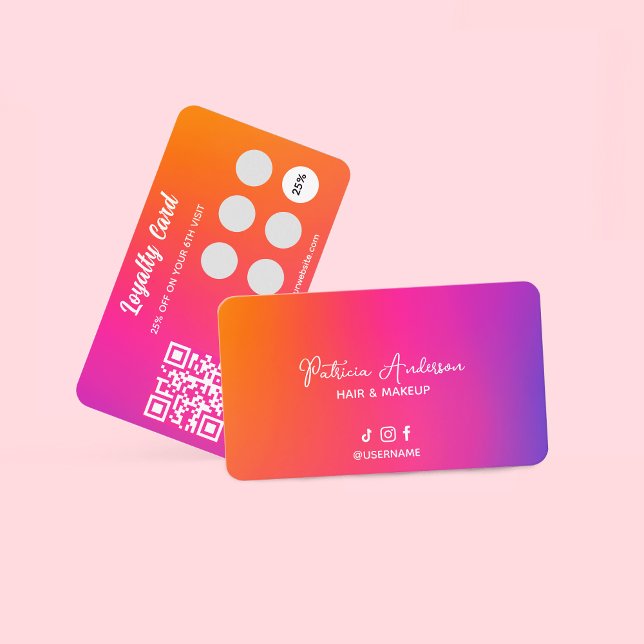 Tarjeta de fidelidad Holográfica Moderna Lash Salo (Holographic Modern Lash Salon & Spa Loyalty Card)