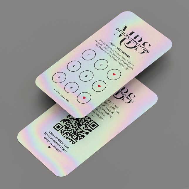 Tarjeta de fidelidad holográfica monográfica moder (Modern Monogram Holographic Loyalty Card
)