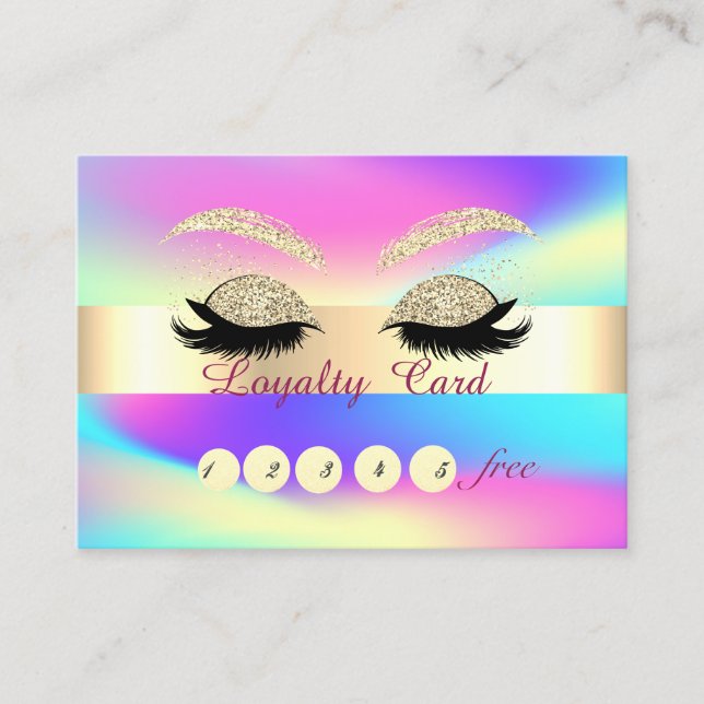 Tarjeta de fidelidad holográfica Ombre Lashes de O (Anverso)