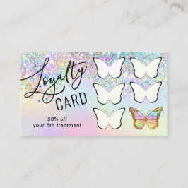 tarjeta de fidelidad mariposa pastel